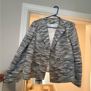 Kasper Black and White Textured Blazer